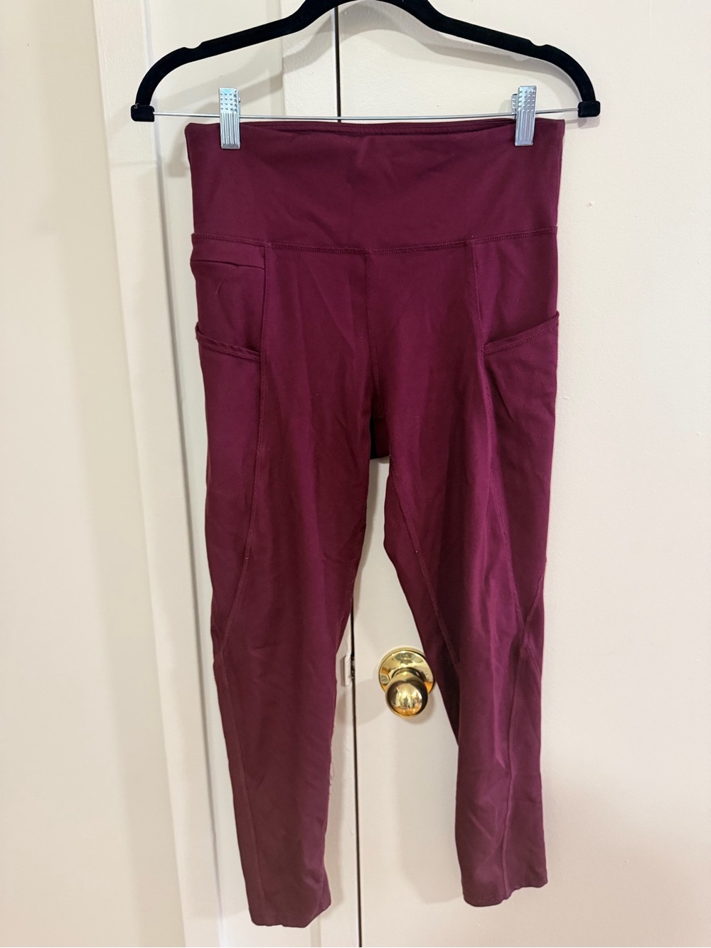 Marika High-Waist Pocket Leggings - Burgundy